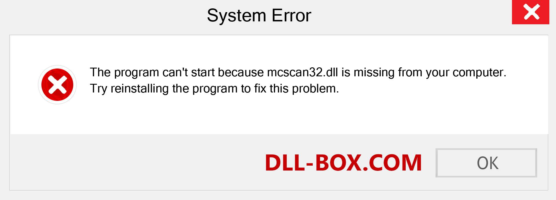  mcscan32.dll file is missing?. Download for Windows 7, 8, 10 - Fix  mcscan32 dll Missing Error on Windows, photos, images